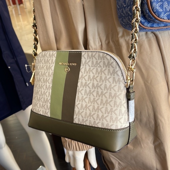 MICHAEL KORS Jet Set Charm Crossbody bag canvas Light Sage /Olive - Picture 6 of 16